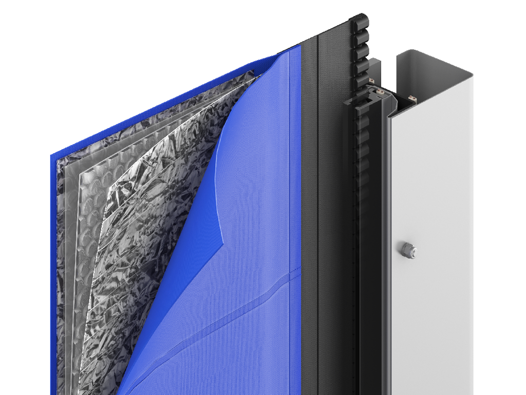 Izolyatsiyalangan polotno (eshiklar salbiy haroratda ishlatilganda).